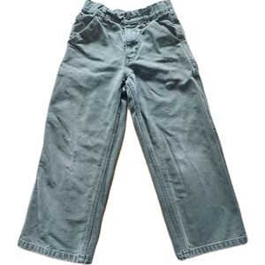 Carhartt YOUTH KIDS BOYS SIZE 8 Adjustable Carpenter Pants Grey Canvas Dungaree